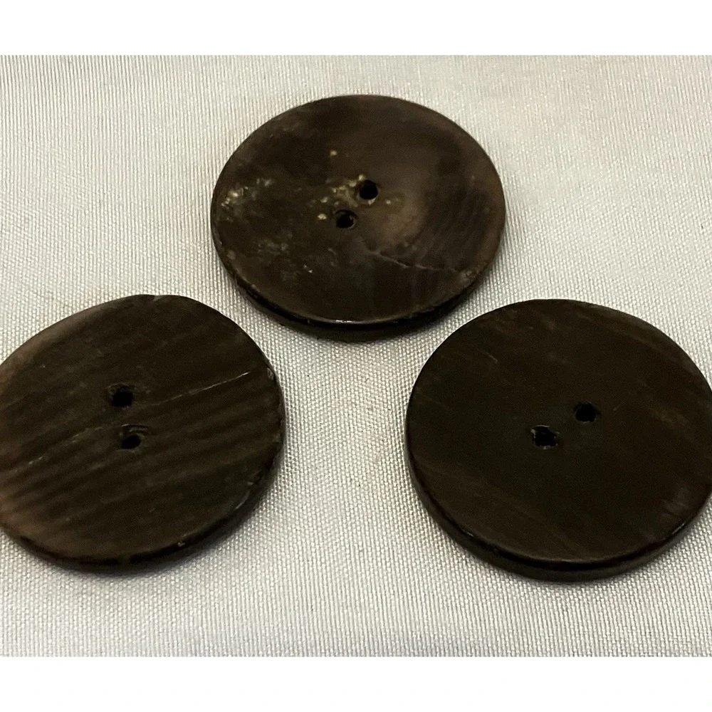 3 Vintage Marbled Swirl Gray Cat Eye Celluloid Buttons Fish Eye Jacket Coat